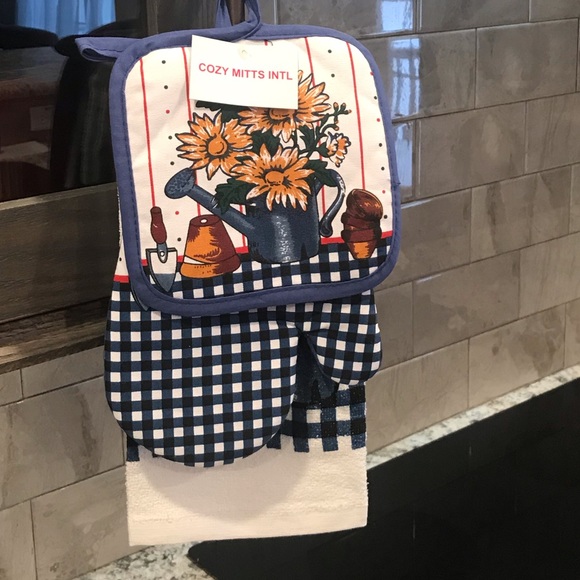 Cotton BRAND NEW Oven Mitt,Pot Holder Towel Set - Picture 2 of 7